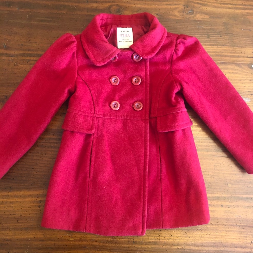 Old Navy Toddler Girls Red Peacoat